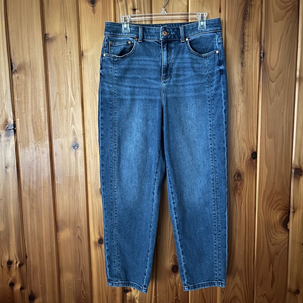 Talbots Jeans Relaxed Barrel Blue Stretch Denim Size 10 Casual Trendy Basic